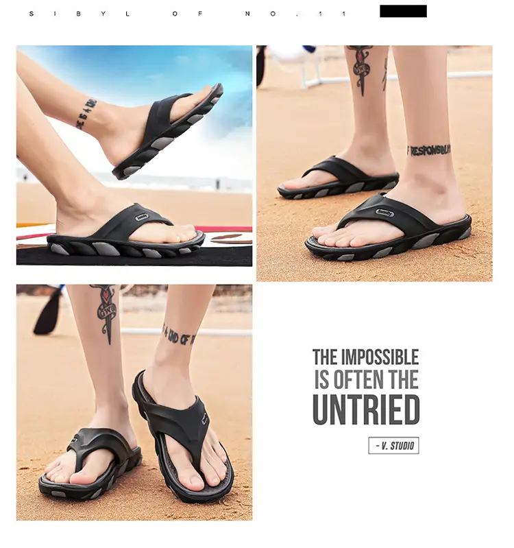2023 Summer Cross-Border Men's Breathable Sandals Black Red — feature 38
