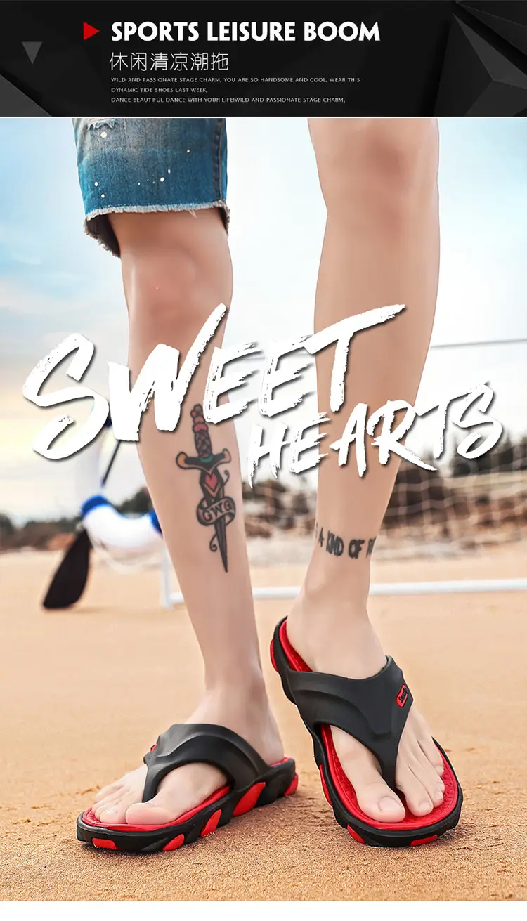 2023 Summer Cross-Border Men's Breathable Sandals Black Red — feature 39