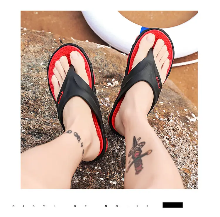2023 Summer Cross-Border Men's Breathable Sandals Black Red — feature 40