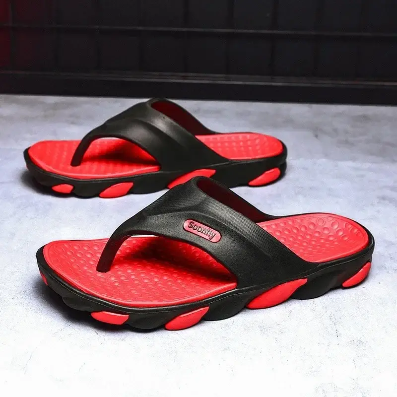 2023 Summer Cross-Border Men's Breathable Sandals Black Red