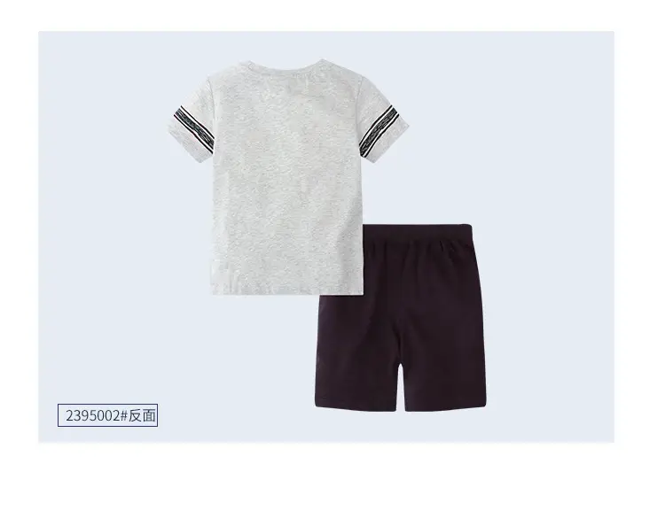 Summer Boys Cotton T-Shirt Shorts Set with Bear Print — feature 11
