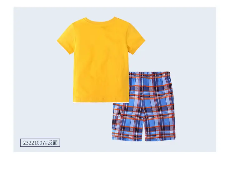 Summer Boys Cotton T-Shirt Shorts Set with Bear Print — feature 22