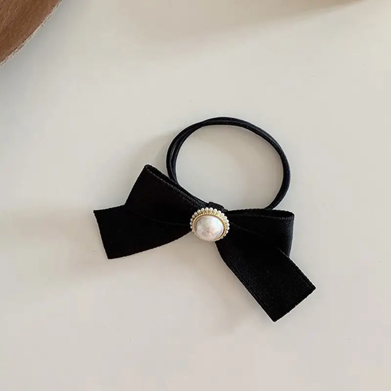 French Bow Hair Band for Women with Pearl Accents