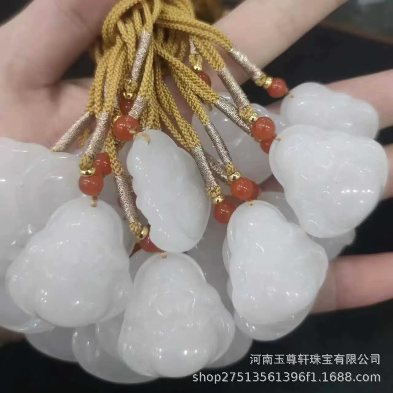 Gold Silk Jade Buddha Pendant Necklace Live Supply - Image 2