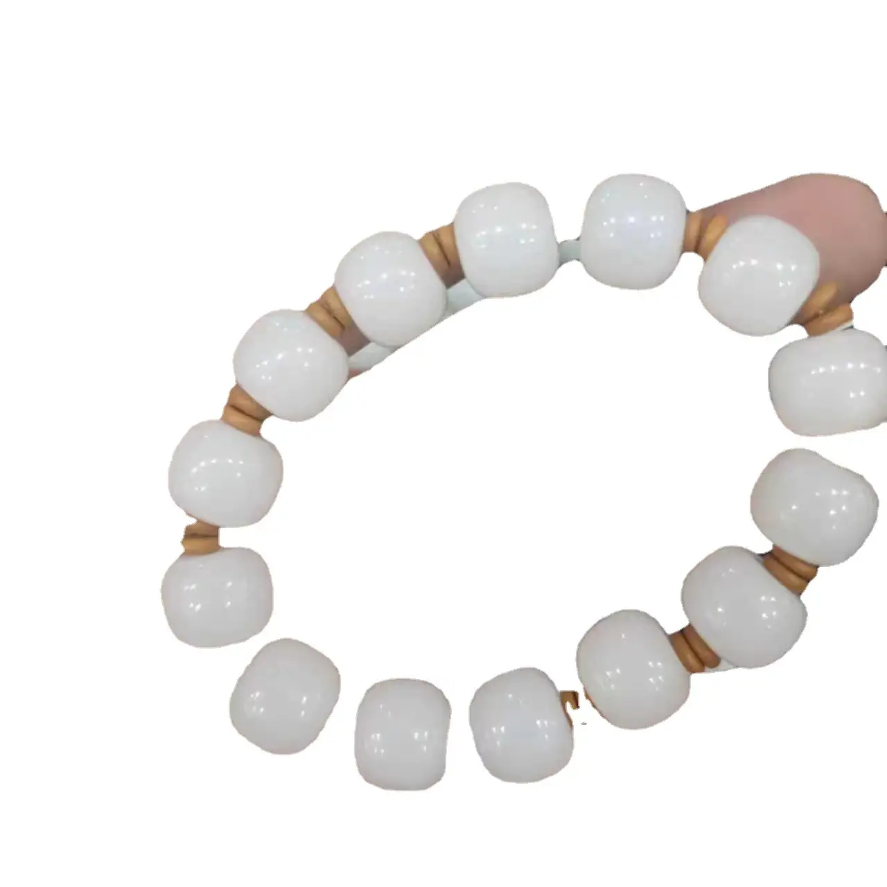 Hotan Gold Silk White Jade Bracelet String for Men Women - Image 6