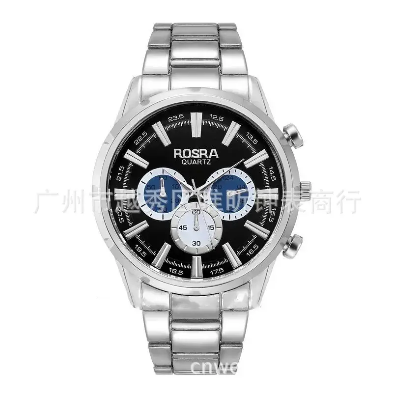 Rosra Quartz Men's Chronograph Watch Rose Gold Black Dial