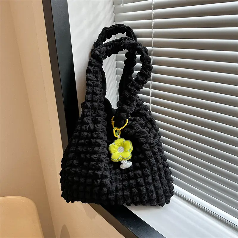 Black Bubble Flower Handbag 2026 Summer - Image 12