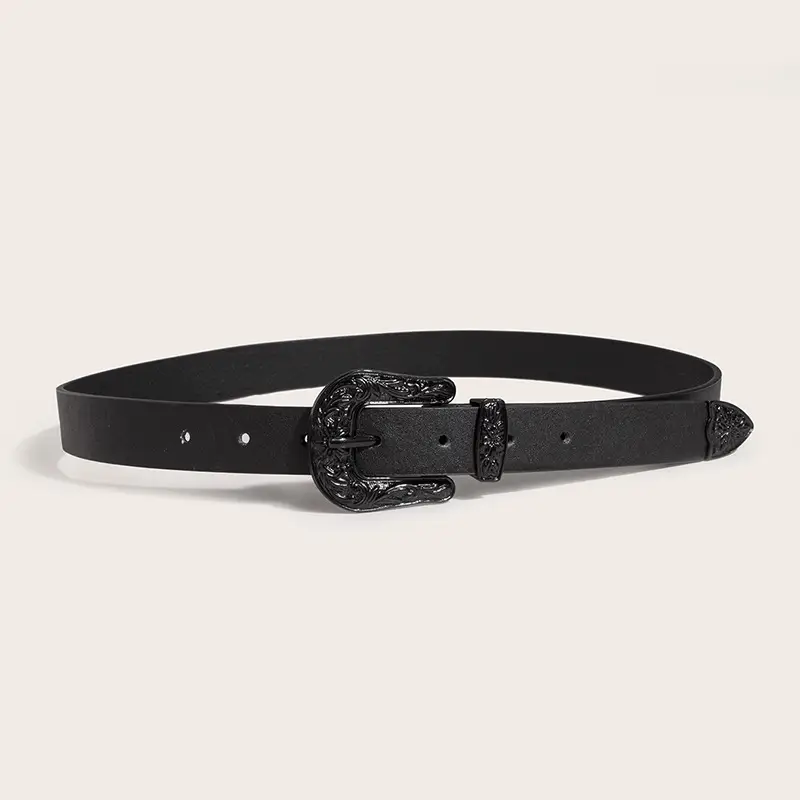 Black Painted PU Belt for Women - Image 2