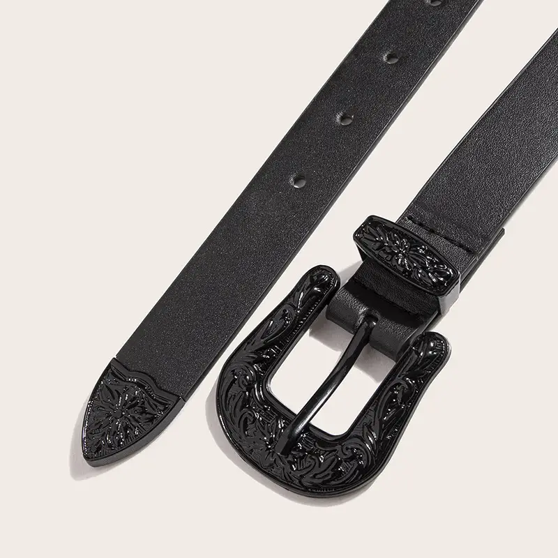 Black Painted PU Belt for Women - Image 3