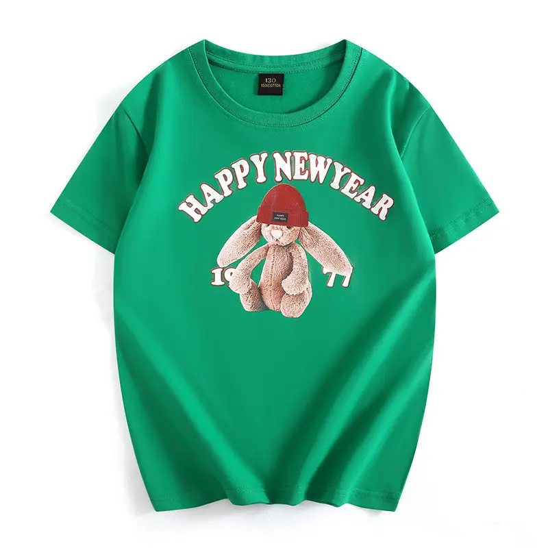 Girls Happy New Year T-Shirt Black Round Neck Short Sleeve - Image 4