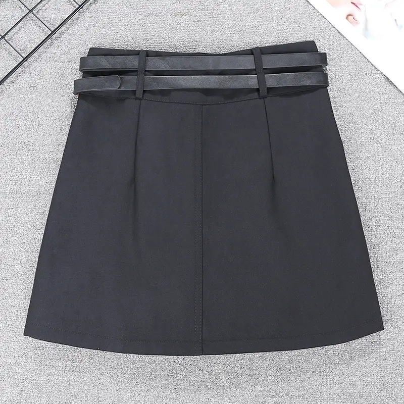 Black Belted Short Skirt with Phone Pocket 2023 - Image 3