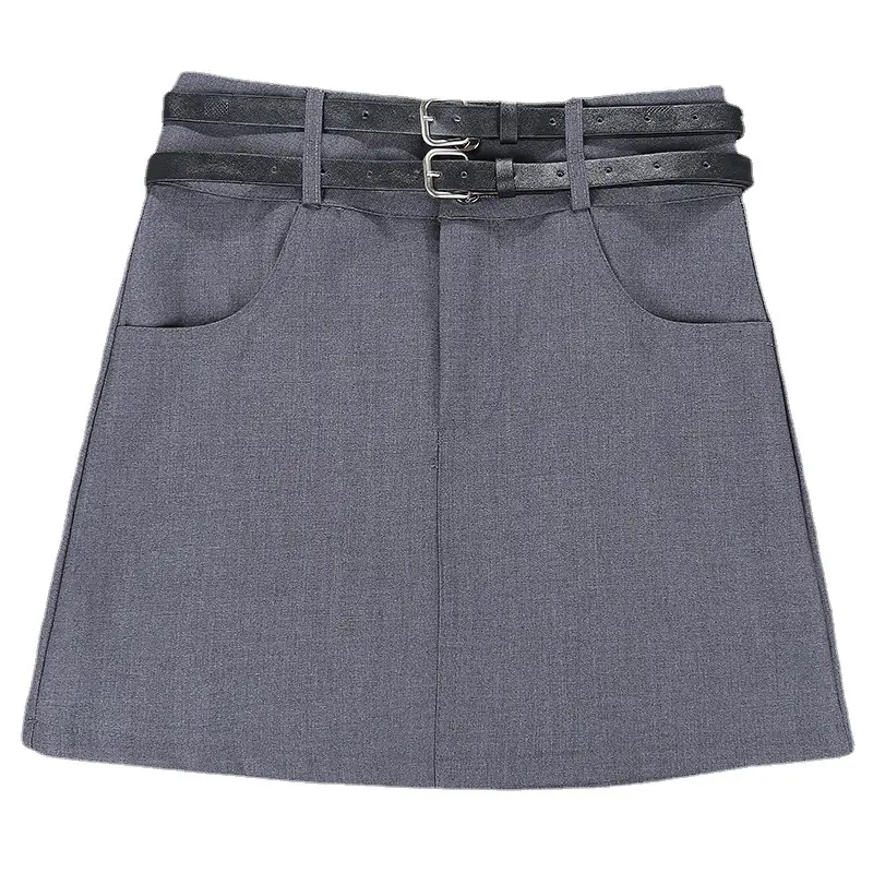 Black Belted Short Skirt with Phone Pocket 2023 - Image 5
