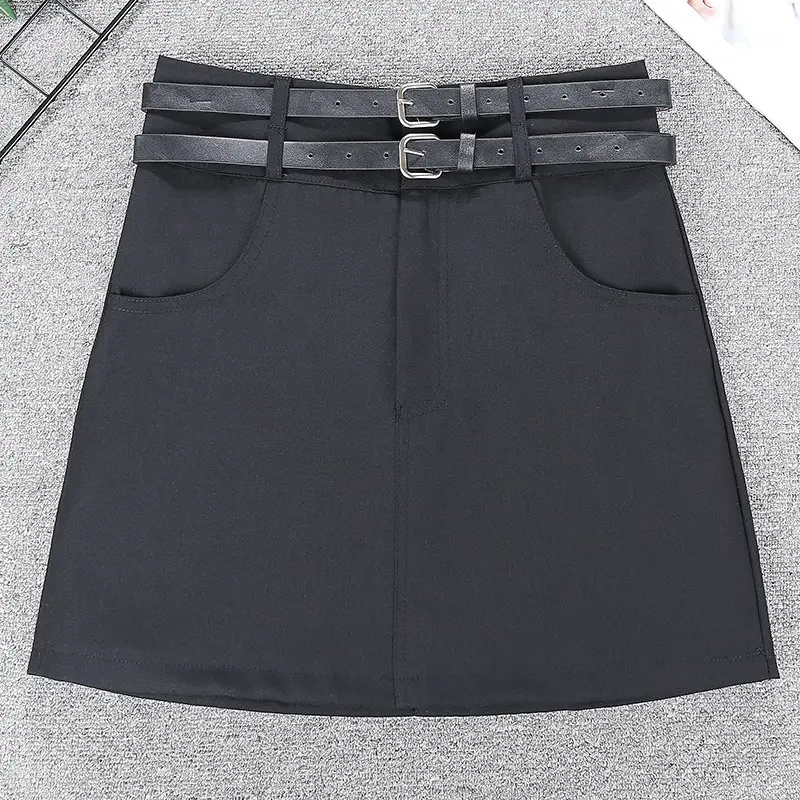 Black Belted Short Skirt with Phone Pocket 2023 — feature 9