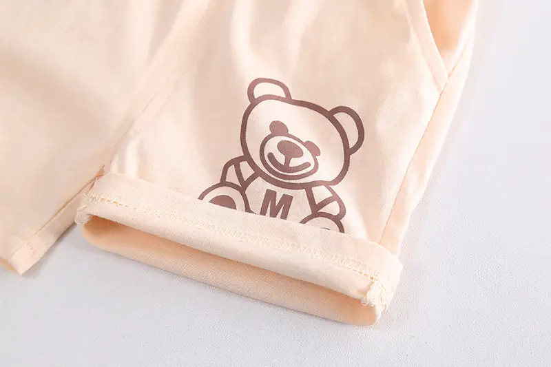Children Cotton T-Shirt Shorts Suit Beige Baby Summer — feature 13