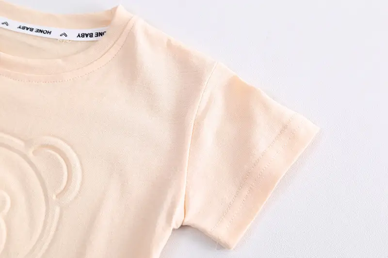 Children Cotton T-Shirt Shorts Suit Beige Baby Summer — feature 7