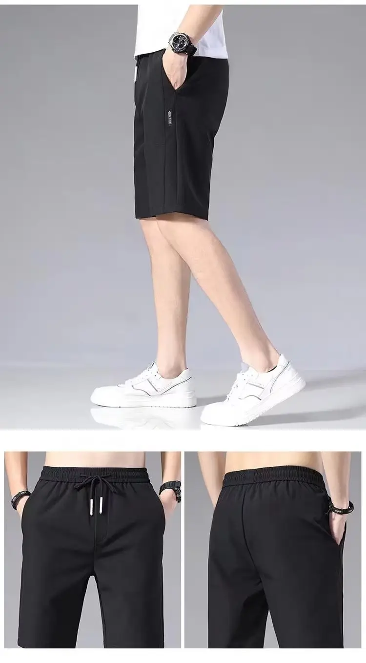 Men Ice Silk Shorts Ultra-Thin Black 2023 Summer — feature 11