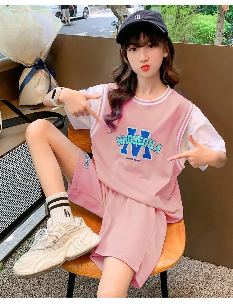 Girls Basketball Suit Summer Two-Piece Outfit — feature 1