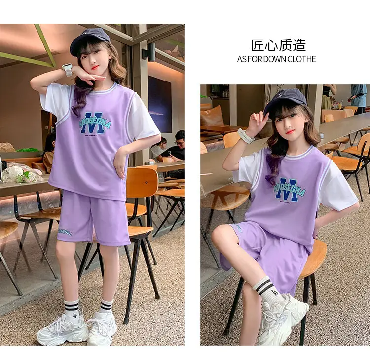 Girls Basketball Suit Summer Two-Piece Outfit — feature 16