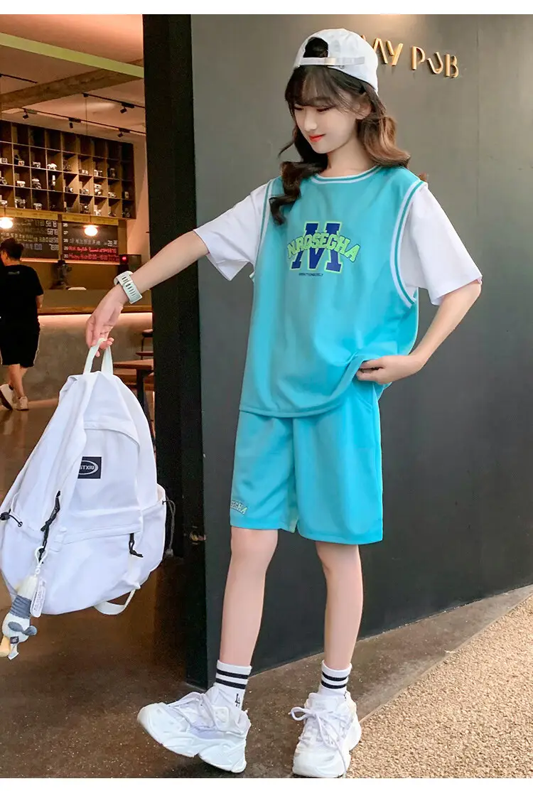 Girls Basketball Suit Summer Two-Piece Outfit — feature 17