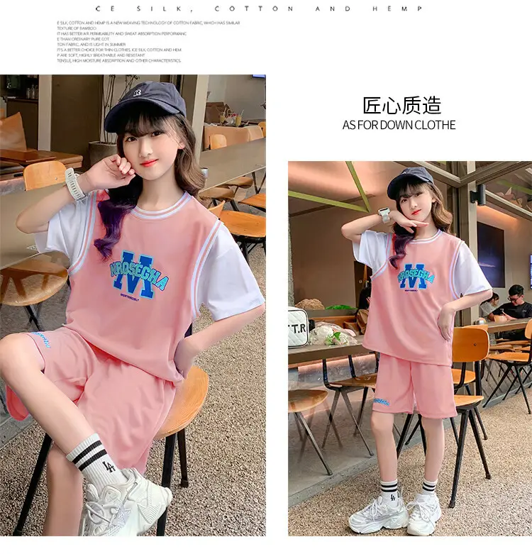 Girls Basketball Suit Summer Two-Piece Outfit — feature 20
