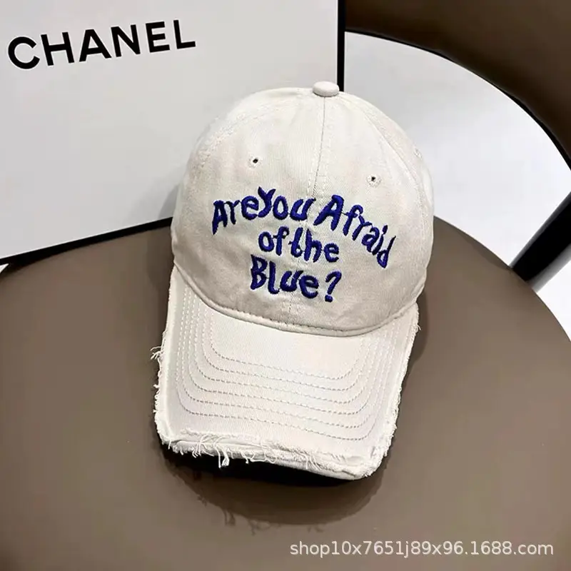 Women Baseball Cap White Black Retro Edge Japanese Style