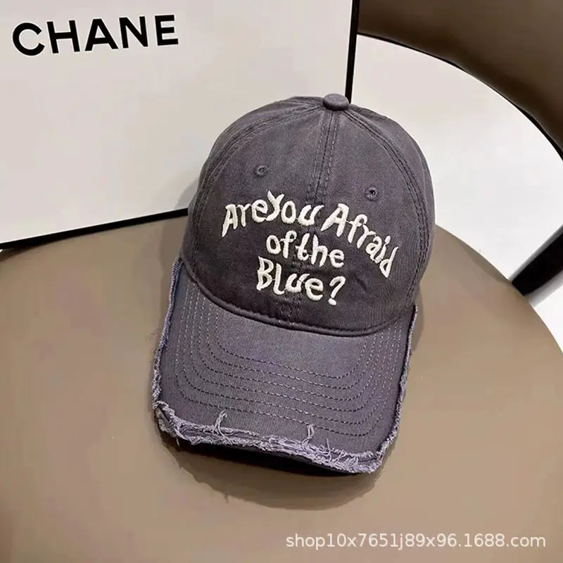 Women Baseball Cap White Black Retro Edge Japanese Style