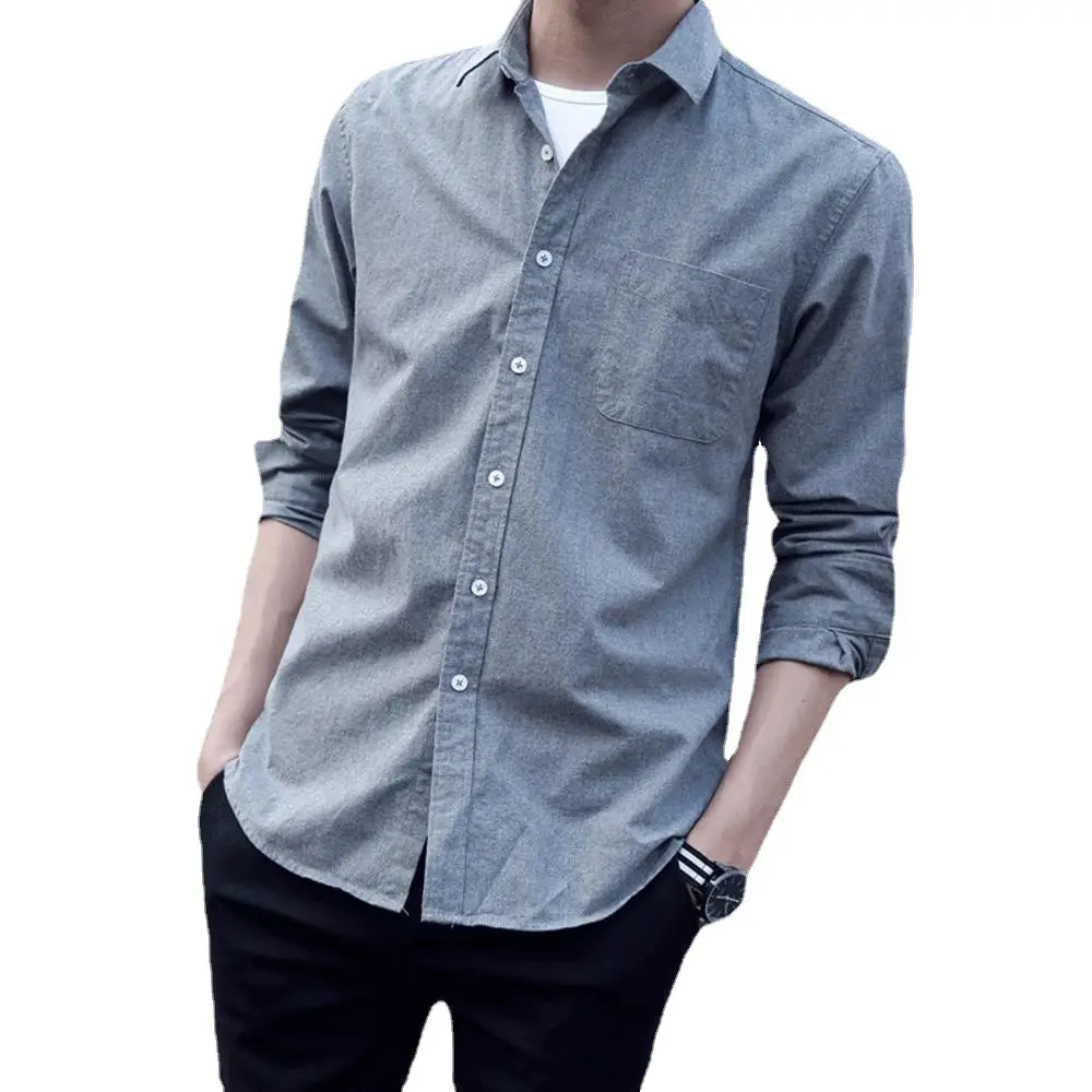 New Autumn Men's Long Sleeve Button Down Shirt - Image 39