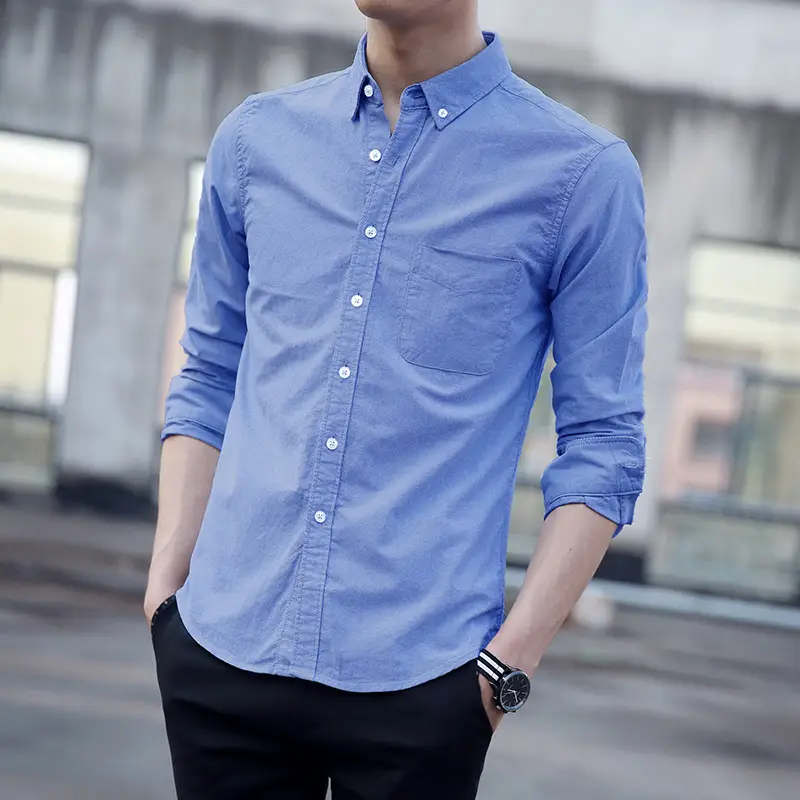 New Autumn Men's Long Sleeve Button Down Shirt - Image 7