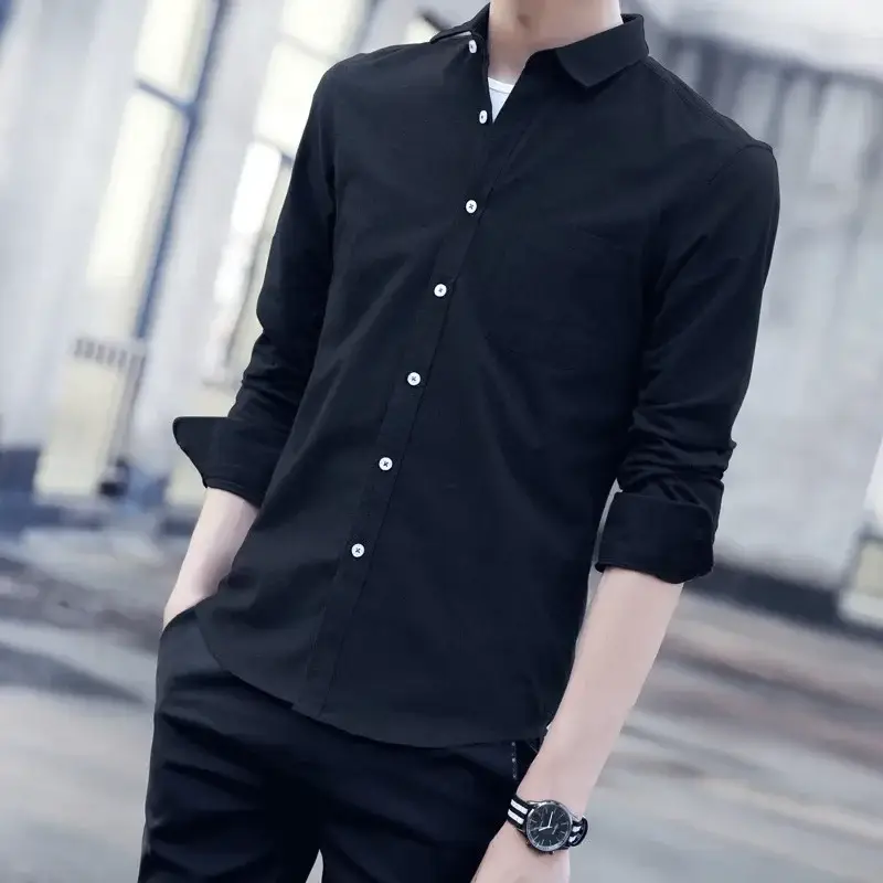 New Autumn Men's Long Sleeve Button Down Shirt - Image 9