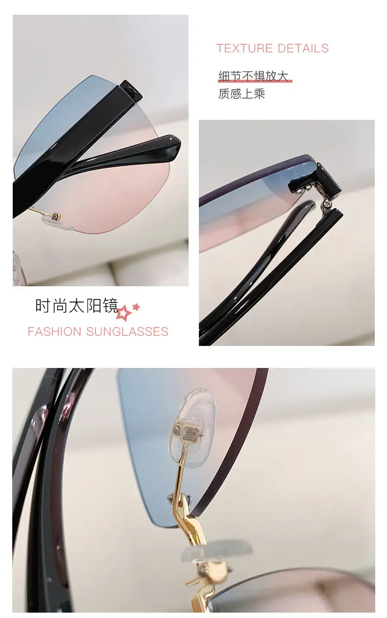 Women Frameless UV Protection Sunglasses 2024 — feature 6