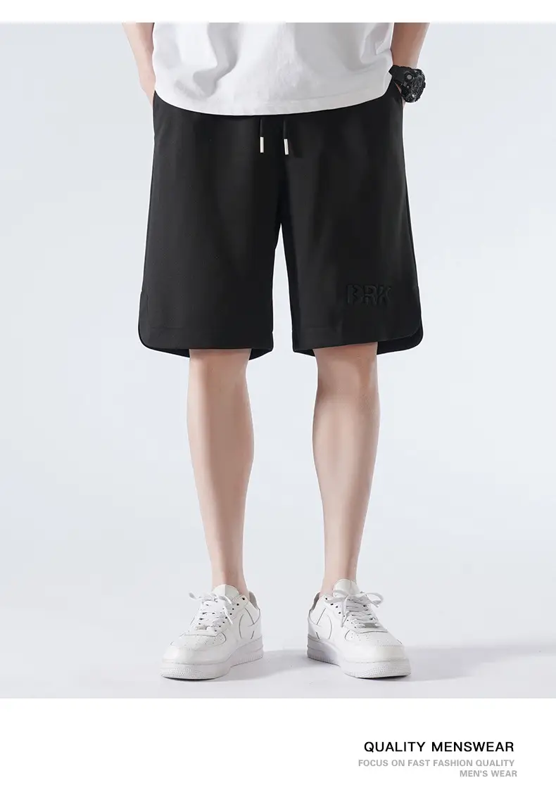 Men Pique Knit Shorts Black 2026 Summer — feature 10
