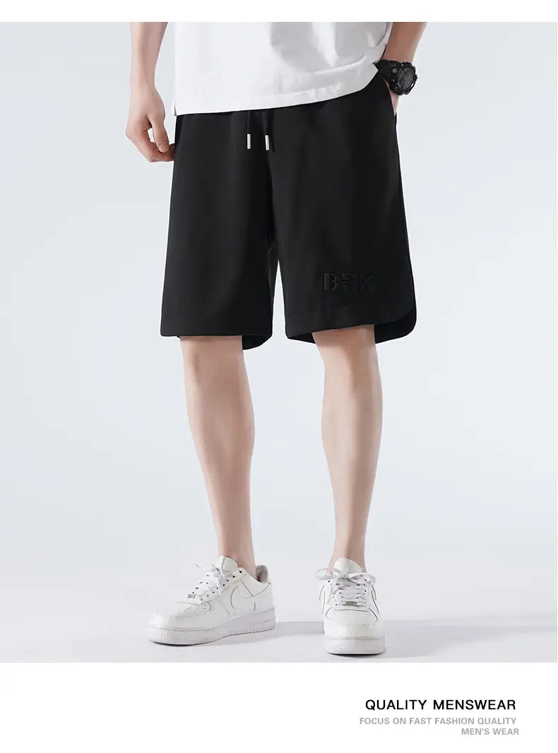 Men Pique Knit Shorts Black 2026 Summer — feature 12