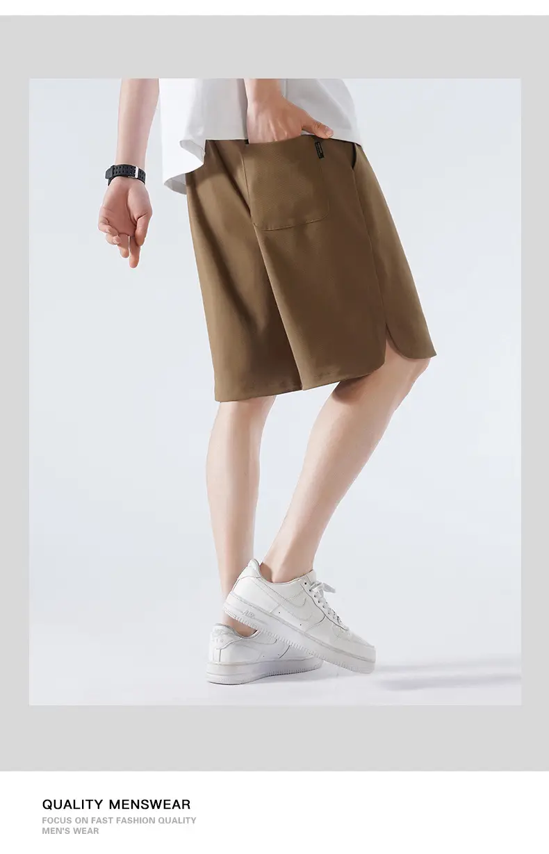 Men Pique Knit Shorts Black 2026 Summer — feature 14