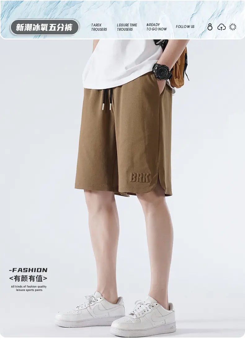 Men Pique Knit Shorts Black 2026 Summer — feature 2