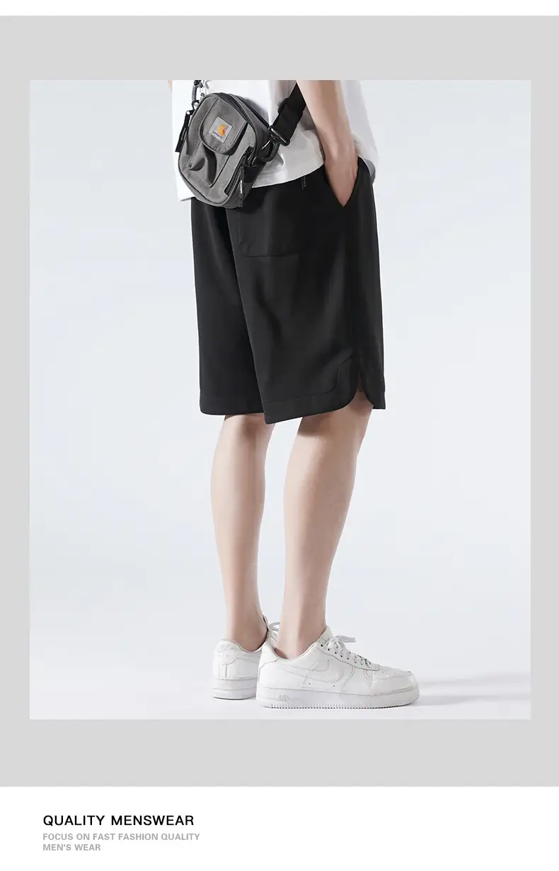 Men Pique Knit Shorts Black 2026 Summer — feature 9