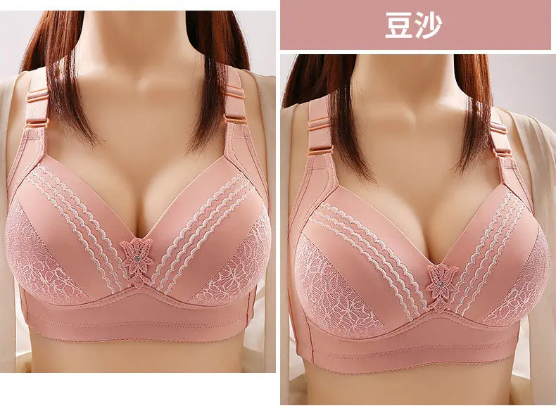 New high-grade large size thin cup without steel ring beautiful back underwear comfortable adjustable breathable sweat-absorbent mother bra — feature 19