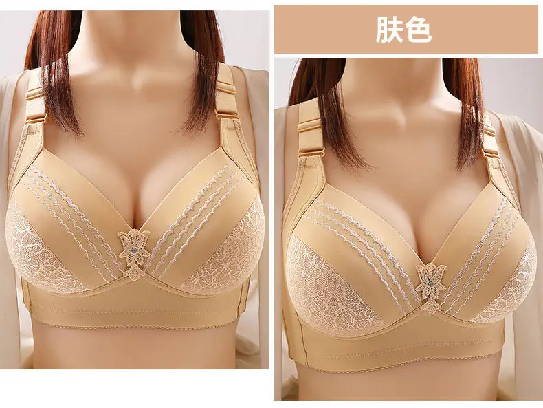 New high-grade large size thin cup without steel ring beautiful back underwear comfortable adjustable breathable sweat-absorbent mother bra — feature 21