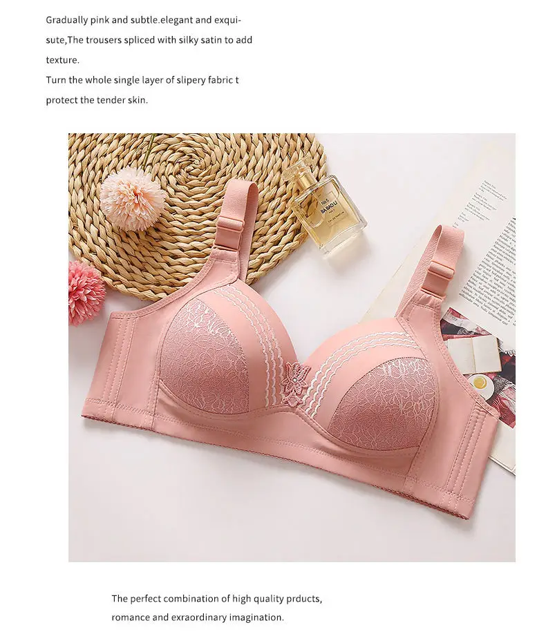 New high-grade large size thin cup without steel ring beautiful back underwear comfortable adjustable breathable sweat-absorbent mother bra — feature 31