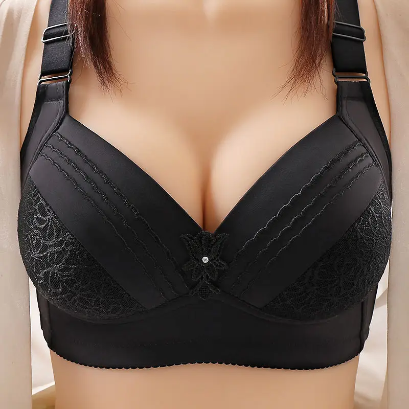 New high-grade large size thin cup without steel ring beautiful back underwear comfortable adjustable breathable sweat-absorbent mother bra - Image 6