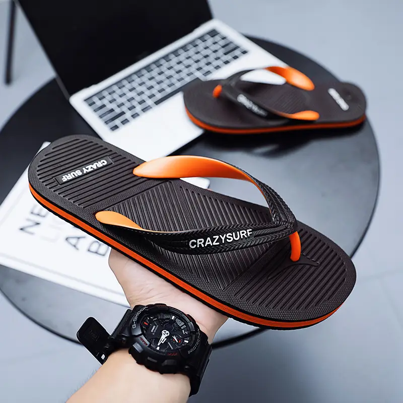 Men Black Casual Sandals Crazy Surf Lightweight Non-Slip