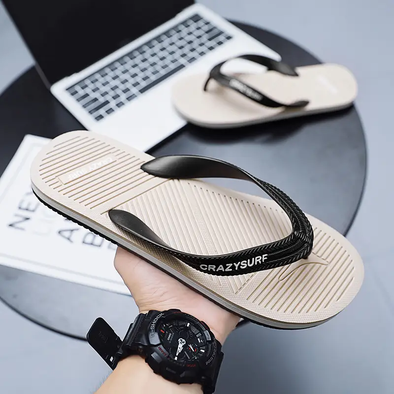 Men Black Casual Sandals Crazy Surf Lightweight Non-Slip
