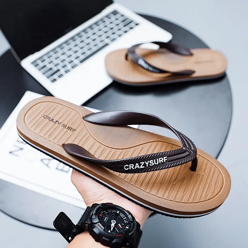 Men Black Casual Sandals Crazy Surf Lightweight Non-Slip