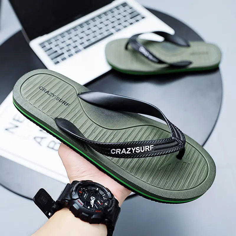 Men Black Casual Sandals Crazy Surf Lightweight Non-Slip