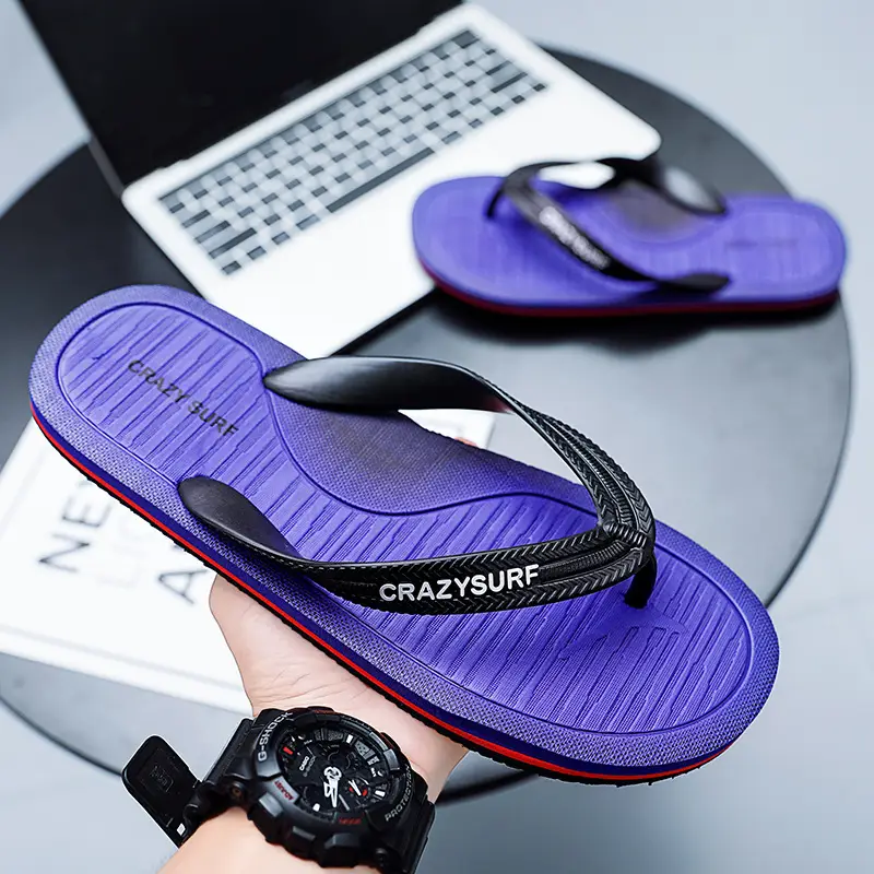 Men Black Casual Sandals Crazy Surf Lightweight Non-Slip