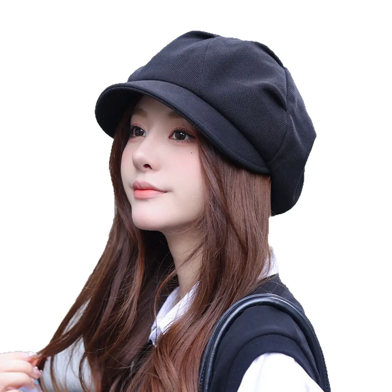 Retro Octagonal Hat for Women Brown Autumn Winter - Image 9