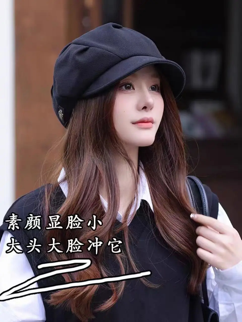 Retro Octagonal Hat for Women Brown Autumn Winter — feature 7