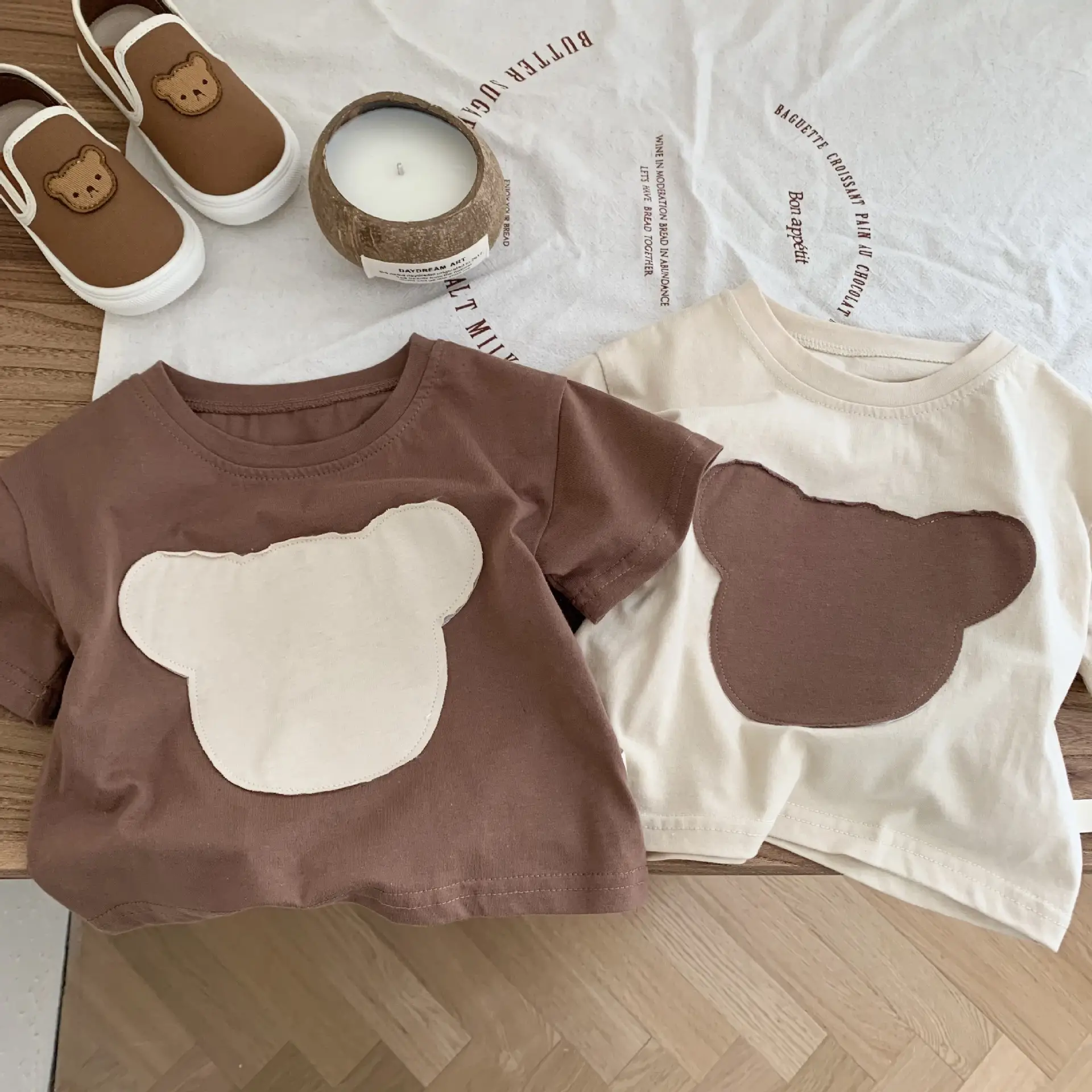 Children's Bear Patch T-Shirt 0-6Yr Summer Wear - Image 3