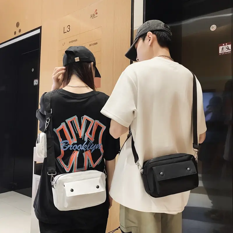 White Japanese Style Crossbody Bag for Men - Image 4