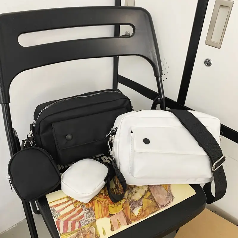 White Japanese Style Crossbody Bag for Men - Image 5