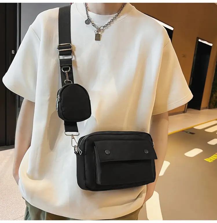White Japanese Style Crossbody Bag for Men — feature 13